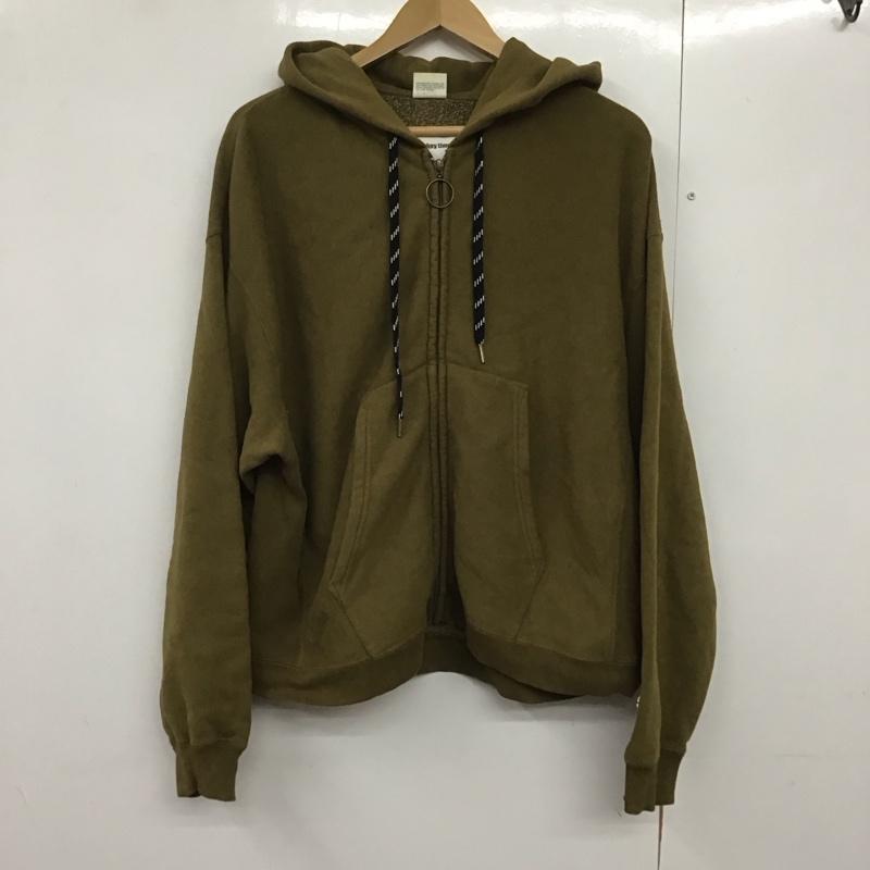 チャンピオン Champion パーカー 長袖 c8-q129 REVERSEWEAVE ジップアップパーカー スウェットパーカー L ロゴ、文字 カーキ / カーキ /  メンズ USED 古着 中古 10140832
