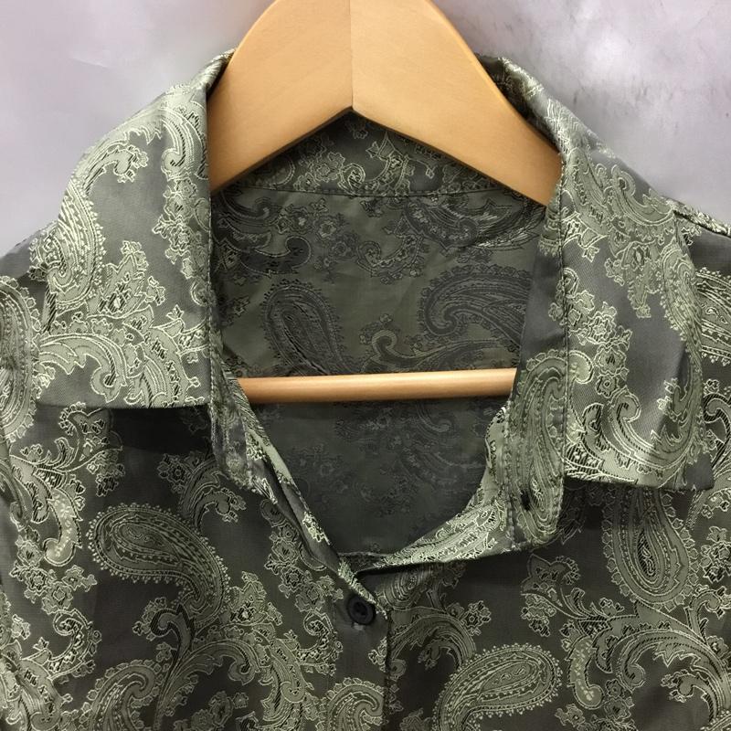 クティール kutir シャツ、ブラウス 半袖 KT026262BW ビッグシルエット FREE ペイズリー カーキ / カーキ /  メンズ USED 古着 中古 10117795