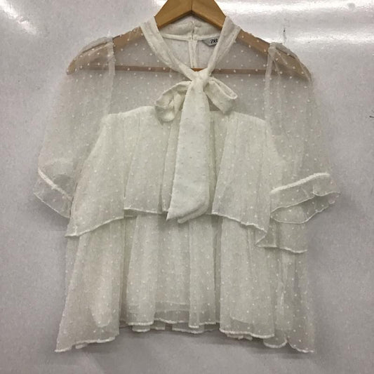 ザラ ZARA シャツ、ブラウス 半袖 S 無地 白 / ホワイト /  レディース USED 古着 中古 10133314