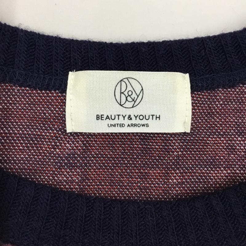 ビューティアンドユース BEAUTY&YOUTH ニット、セーター 長袖 1612-241-3669 クルーネック チェック 紺 / ネイビー / X 赤 / レッド / X 白 / ホワイト /  レディース USED 古着 中古 10118038