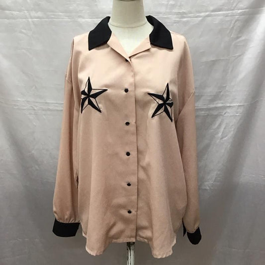 ジュエティ jouetie シャツ、ブラウス 長袖 長袖シャツ カラーシャツ 刺繍 FREE ロゴ、文字 桃 / ピンク /  レディース USED 古着 中古 10118556