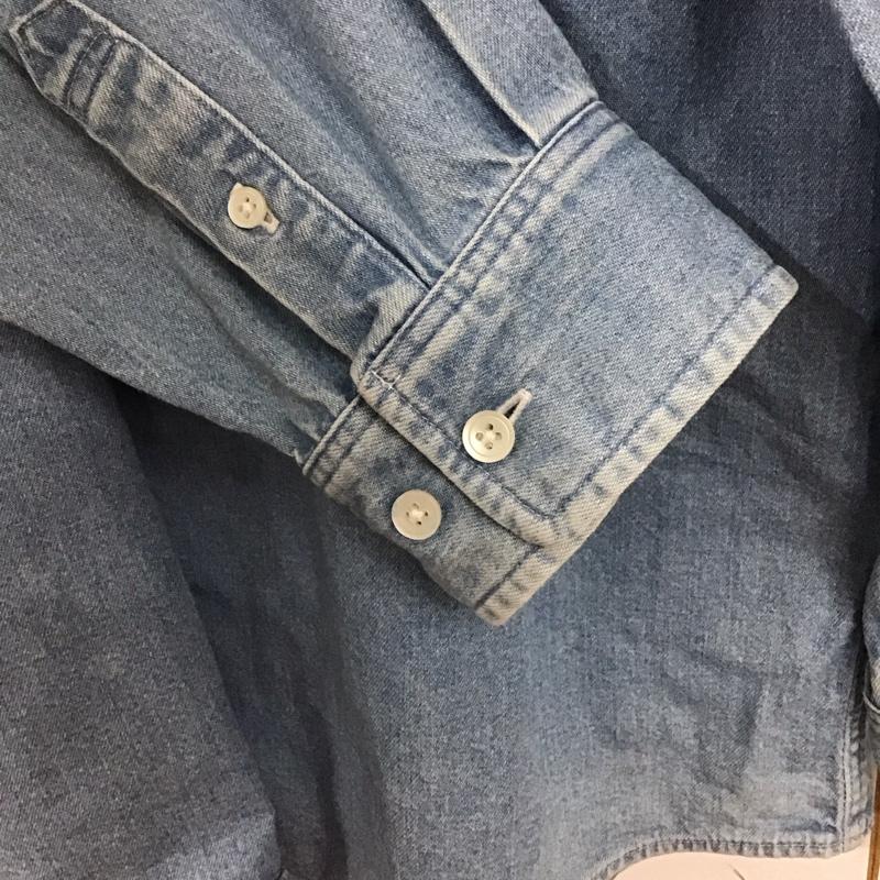 ストレイト STRAIIIGHT シャツ、ブラウス 長袖 長袖シャツ デニムシャツ カラーシャツ ボタンダウンシャツ XL ロゴ、文字 インディゴ / インディゴ /  メンズ USED 古着 中古 10142974