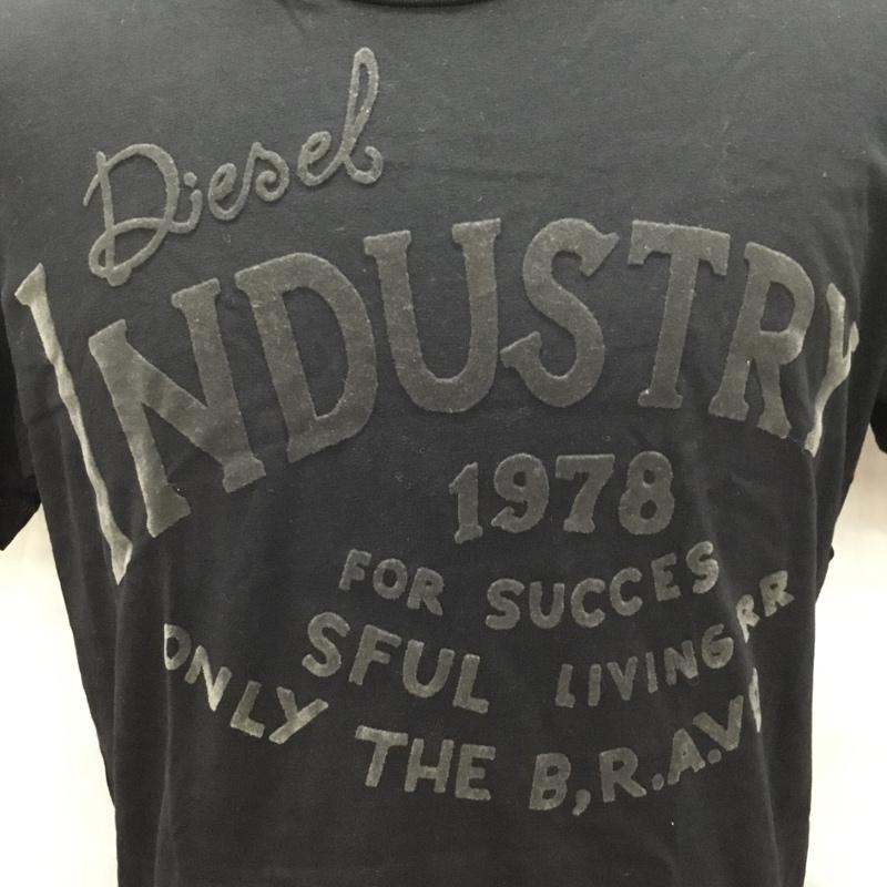 ディーゼル DIESEL Tシャツ 半袖 半袖カットソー プリントTシャツ クルーネックカットソー M ロゴ、文字 黒 / ブラック /  メンズ USED 古着 中古 10118716