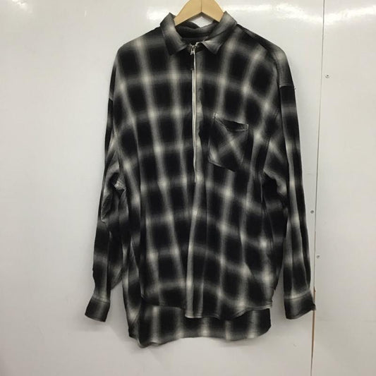 ヒンソン HINSON シャツ、ブラウス 長袖 長袖シャツ チェックシャツ カラーシャツ ジップアップシャツ M チェック 黒 / ブラック / X 白 / ホワイト / X 灰 / グレー /  メンズ USED 古着 中古 10148960