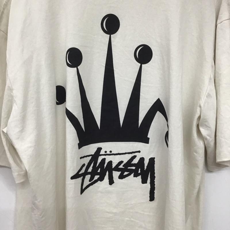 ステューシー STUSSY Tシャツ 半袖 半袖カットソー プリントTシャツ クルーネックカットソー XL ロゴ、文字 白 / ホワイト /  メンズ USED 古着 中古 10133223