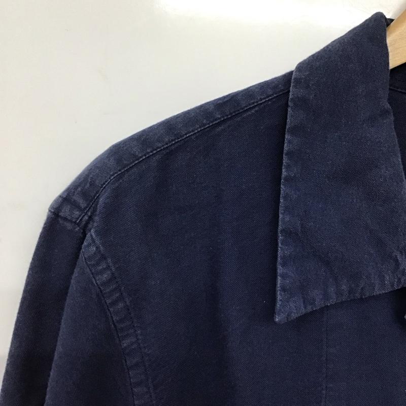 エムエイチエル MHL. シャツ、ブラウス 長袖 596-8150500 コットン M 無地 紺 / ネイビー /  メンズ USED 古着 中古 10145216