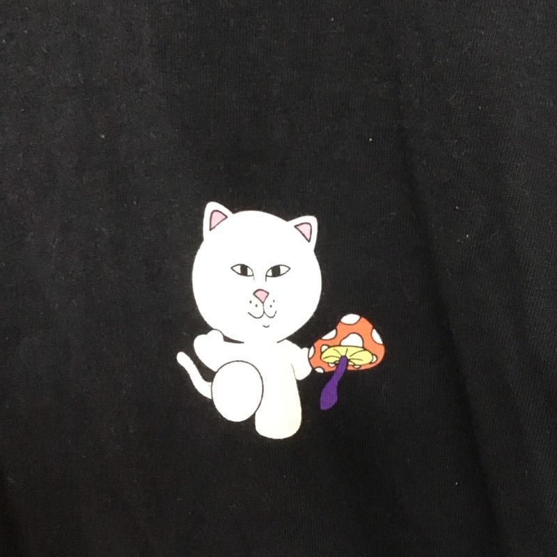 リップンディップ RIPNDIP カットソー 長袖 長袖カットソー プリントカットソー クルーネック XL プリント 黒 / ブラック /  メンズ USED 古着 中古 10148086