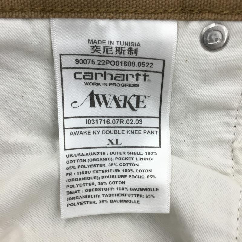 カーハート Carhartt パンツ ワークパンツ、ペインターパンツ AWAKE XL ワンポイント X 刺繍 茶 / ブラウン /  メンズ USED 古着 中古 10129333