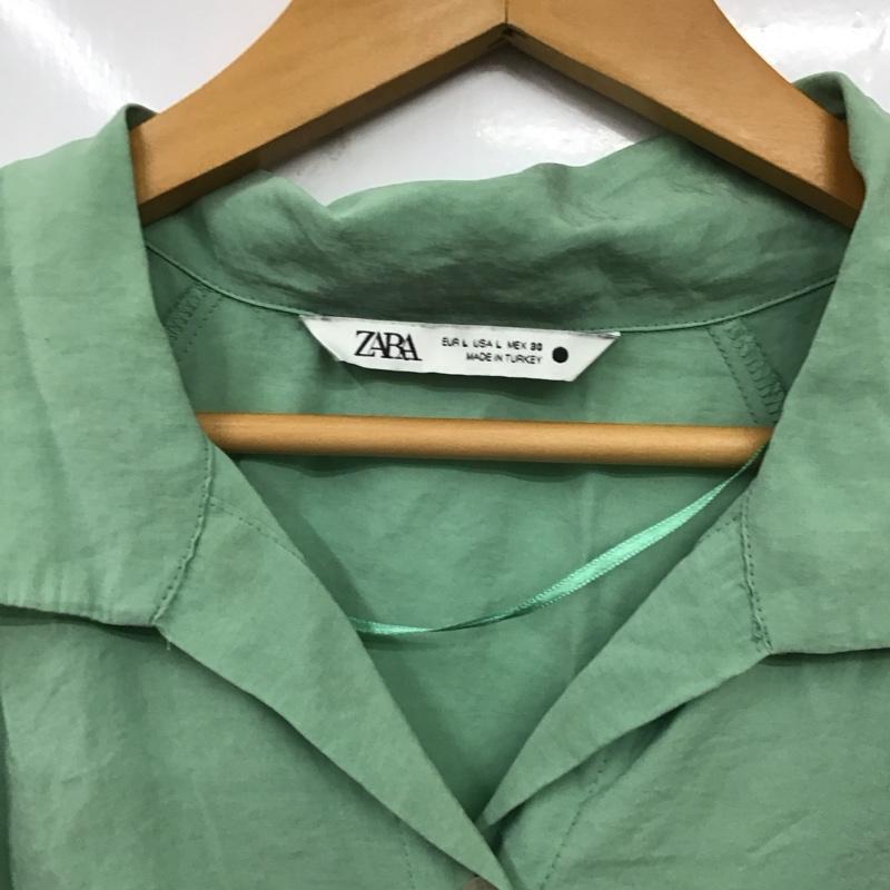 ザラ ZARA ワンピース ロングスカート シャツワンピース L 無地 緑 / グリーン /  レディース USED 古着 中古 10128866