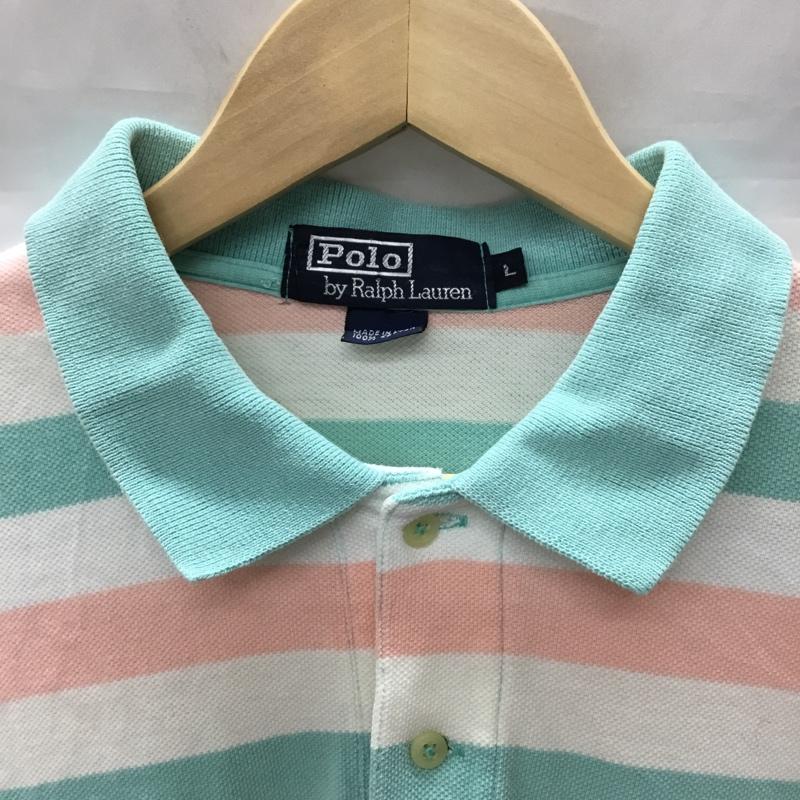 ポロバイラルフローレン Polo by RALPH LAUREN ポロシャツ 半袖 半袖ポロシャツ カラーシャツ 半袖カットソー L ボーダー柄 マルチカラー / マルチカラー /  メンズ USED 古着 中古 10113332