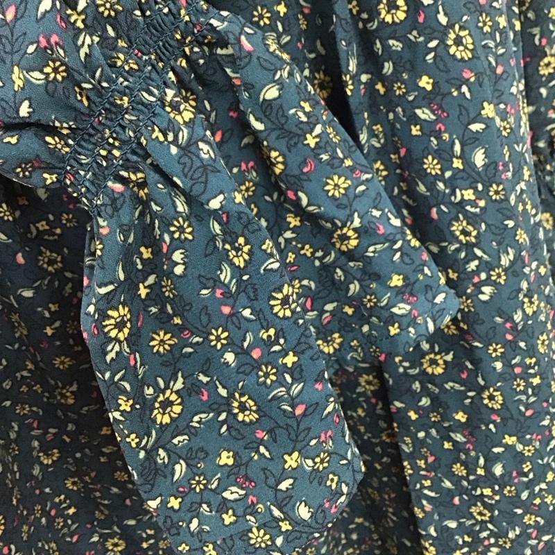 エヘカソポ ehka sopo ワンピース ロングスカート 1103686 スタンドネック 長袖 M 花柄 緑 / グリーン /  レディース USED 古着 中古 10122464