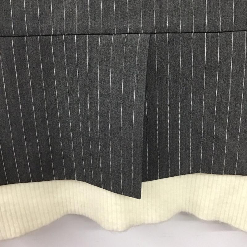 ミラオーウェン Mila Owen ニット、セーター 長袖 長袖ニットカットソー クルーネック セーター 1 ストライプ 白 / ホワイト /  レディース USED 古着 中古 10142452