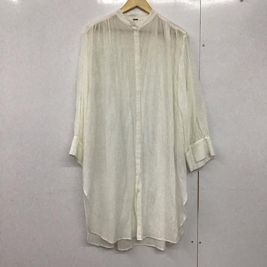 ミラオーウェン Mila Owen ワンピース ロングスカート 長袖ロングワンピース ノーカラーシャツワンピース フレアスカート ONE SIZE 無地 白 / ホワイト /  レディース USED 古着 中古 10143726