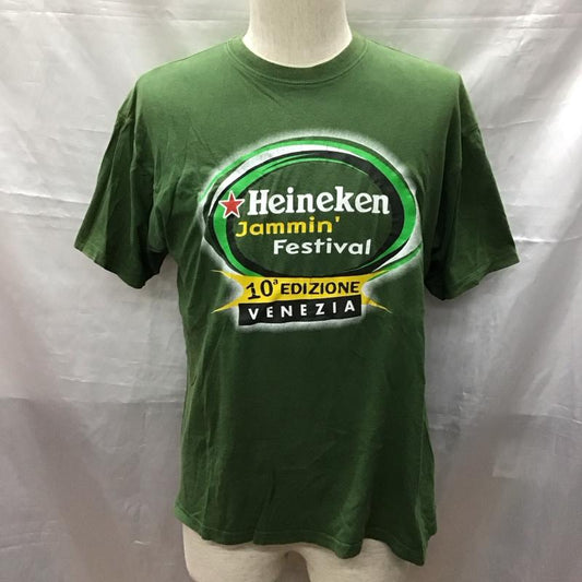 古着 USED Tシャツ 半袖 ハイネケン　Heineken S プリント 緑 / グリーン /  メンズ USED 古着 中古 10117452