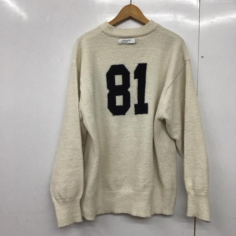 ジェントロテディ GENTLO TEDY ニット、セーター 長袖 M ロゴ、文字 白 / ホワイト /  メンズ USED 古着 中古 10144666