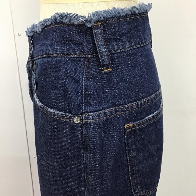 ロデオクラウンズ Rodeo Crowns パンツ デニム、ジーンズ 420ASZ11-0360 フリンジ ワイドパンツ S 無地 インディゴ / インディゴ /  レディース USED 古着 中古 10120594
