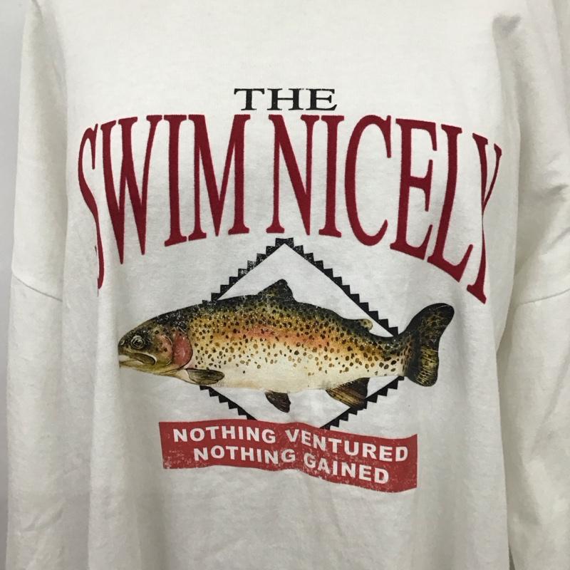 ニコアンド niko and... Tシャツ 長袖 アニマルモチーフプリントロンＴ M プリント 白 / ホワイト /  メンズ USED 古着 中古 10122210