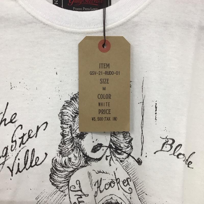 ギャングスタービル GANGSTERVILLE Tシャツ 半袖 半袖カットソー プリントTシャツ クルーネックカットソー M プリント 白 / ホワイト /  メンズ USED 古着 中古 10143451