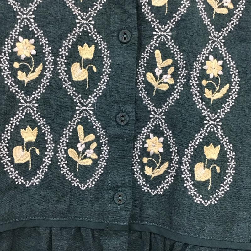 サマンサモスモス Samansa Mos2 シャツ、ブラウス 長袖 SKB-1710575 マカベアリス 刺繍ブラウス FREE 無地 緑 / グリーン /  レディース USED 古着 中古 10132853