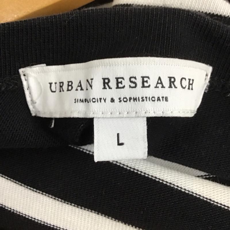 アーバンリサーチ URBAN RESEARCH Tシャツ 半袖 半袖カットソー プリントTシャツ クルーネックカットソー M ボーダー柄 白 / ホワイト / X 黒 / ブラック /  メンズ USED 古着 中古 10129474