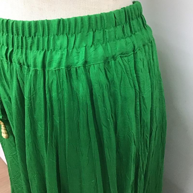 ザラ ZARA スカート ロングスカート 4886 242 500 ギャザースカート タグ付き XS 無地 緑 / グリーン /  レディース USED 古着 中古 10112334
