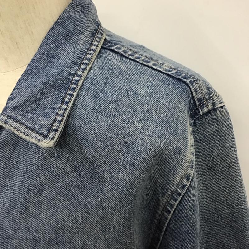 ザラ ZARA ジャケット、上着 ジャケット、ブレザー デニムジャケット Gジャン アウター カラージャケット L ロゴ、文字 インディゴ / インディゴ /  メンズ USED 古着 中古 10107219