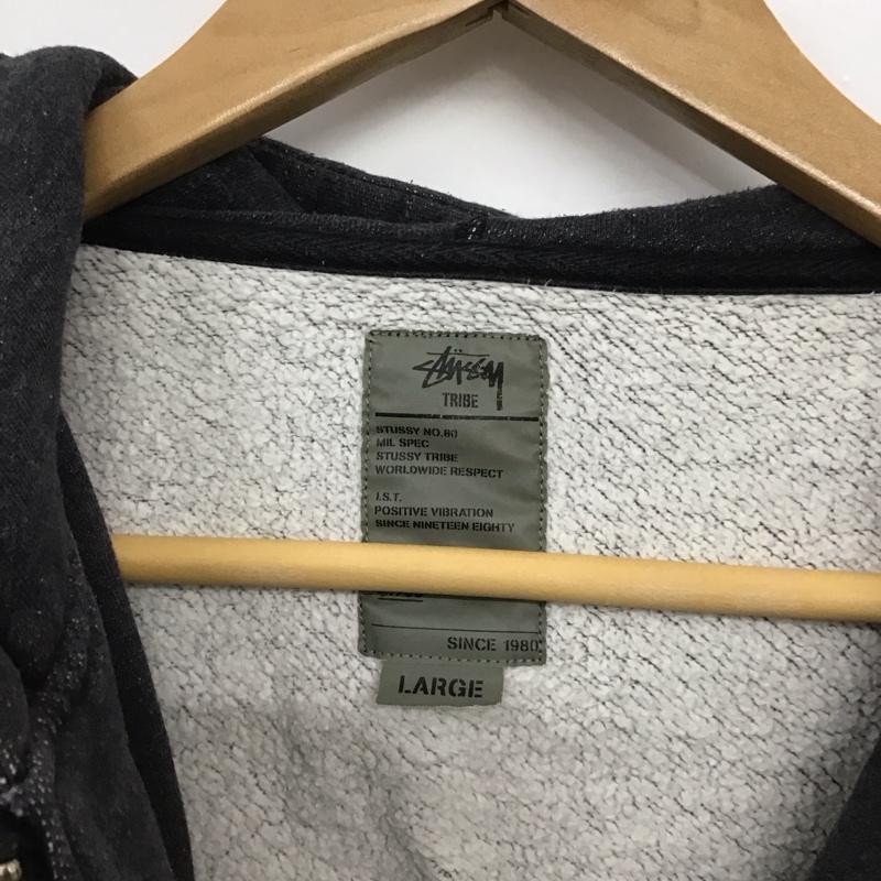 ステューシー STUSSY パーカー 長袖 長袖パーカー ジップアップパーカー L 無地 ダークグレー / ダークグレー /  メンズ USED 古着 中古 10148204