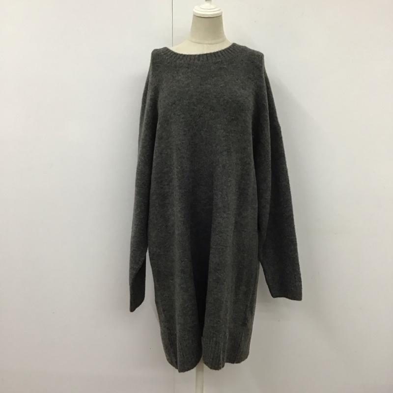 ザラ ZARA ワンピース ひざ丈スカート 2142 152 922 ニットワンピース M 無地 灰 / グレー /  レディース USED 古着 中古 10121880