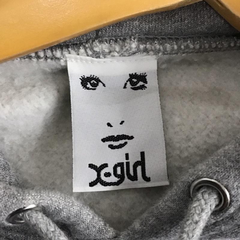 エックスガール X-girl パーカー 長袖 フーディ 1 刺繍 灰 / グレー /  レディース USED 古着 中古 10130394
