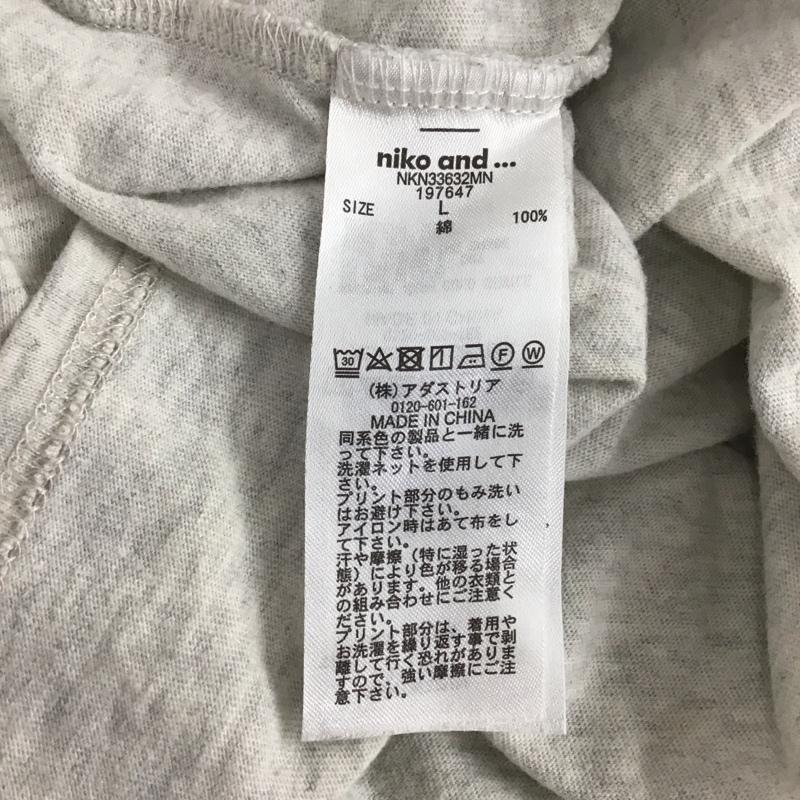 ニコアンド niko and... Tシャツ 半袖 半袖カットソー プリントTシャツ クルーネックカットソー L プリント 灰 / グレー /  メンズ USED 古着 中古 10135467