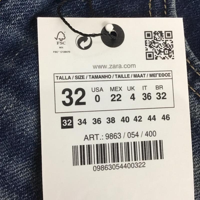 ザラ ZARA パンツ デニム、ジーンズ 9863 054 400 タグ付き ストレートパンツ 無地 青 / ブルー /  レディース USED 古着 中古 10111555