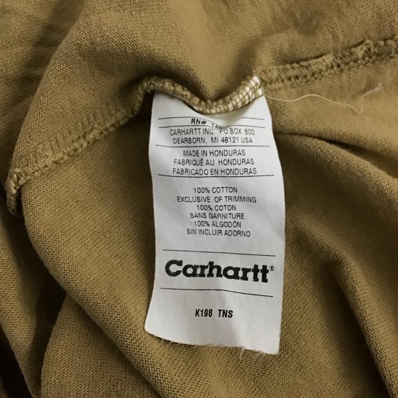 カーハート Carhartt ポロシャツ 半袖 半袖ポロシャツ カラーシャツ 半袖カットソー L ロゴ、文字 ベージュ / ベージュ /  メンズ USED 古着 中古 10150126