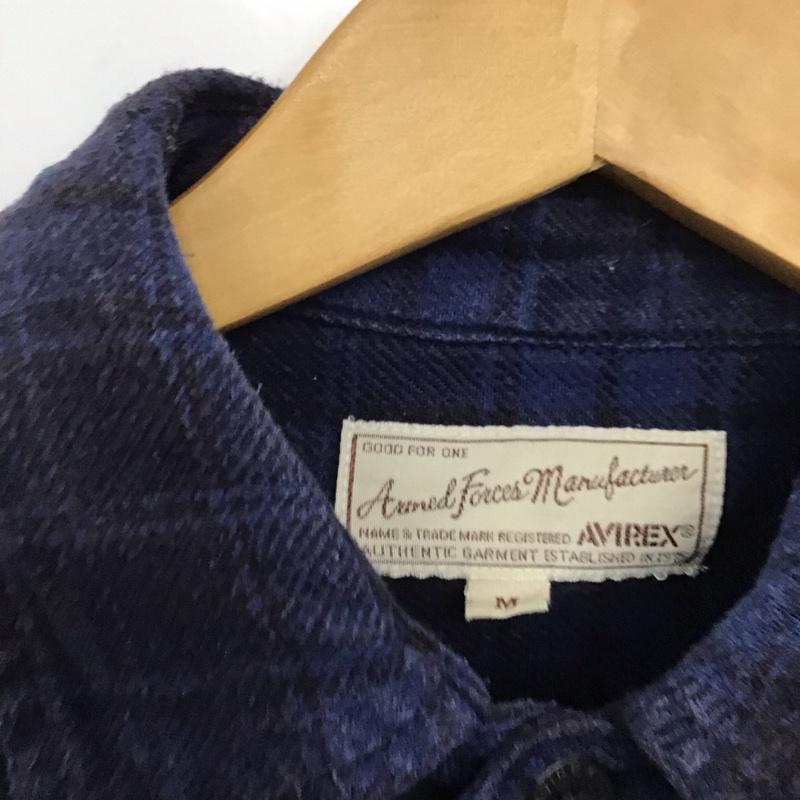 アヴィレックス AVIREX シャツ、ブラウス 長袖 長袖シャツ チェックシャツ カラーシャツ M チェック 青 / ブルー /  メンズ USED 古着 中古 10135880