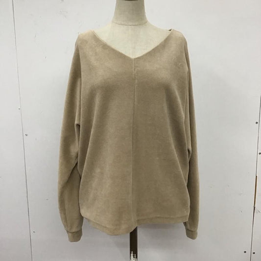 ニコアンド niko and... カットソー 長袖 長袖カットソー Vネックカットソー ロングスリーブカットソー 4 無地 ベージュ / ベージュ /  レディース USED 古着 中古 10121649