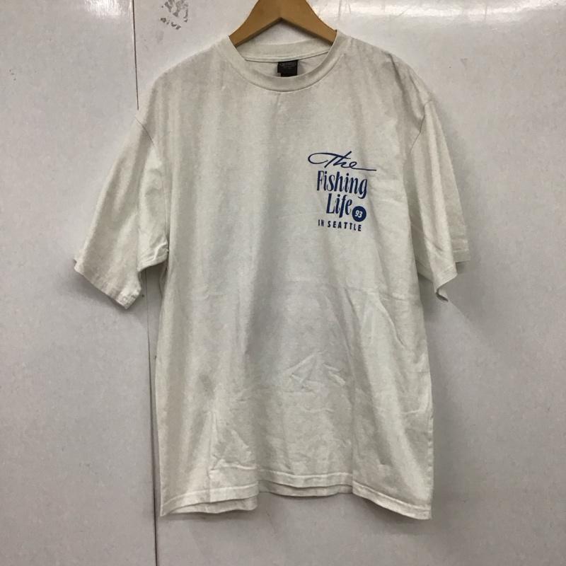マナスタッシュ MANASTASH Tシャツ 半袖 半袖カットソー プリントTシャツ クルーネックカットソー L ロゴ、文字 白 / ホワイト /  メンズ USED 古着 中古 10128790