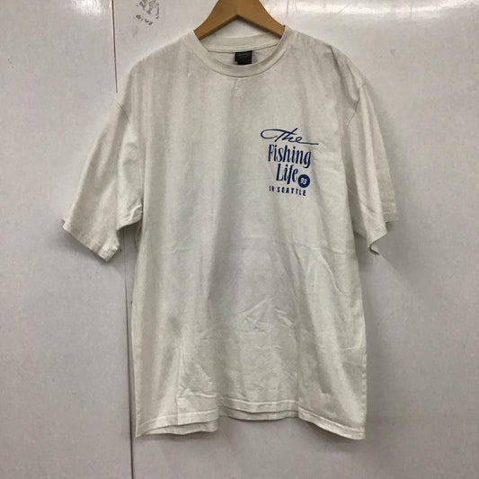 マナスタッシュ MANASTASH Tシャツ 半袖 半袖カットソー プリントTシャツ クルーネックカットソー L ロゴ、文字 白 / ホワイト /  メンズ USED 古着 中古 10128790