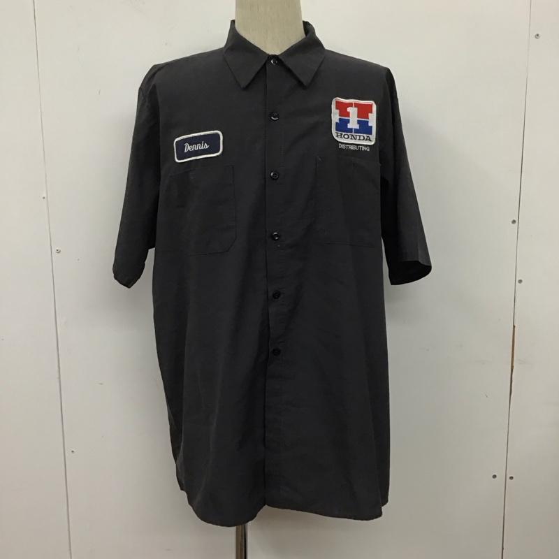 レッドキャップ RED KAP シャツ、ブラウス 半袖 SP24CH4 ワークシャツ ワッペン XL ロゴ、文字 チャコールグレー / チャコールグレー /  メンズ USED 古着 中古 10107923