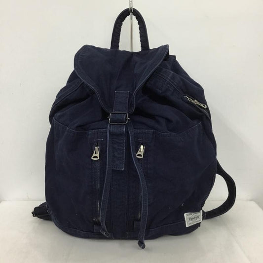 ポーター PORTER リュックサック、デイパック リュックサック、デイバッグ DEEP BLUE RUCKSACK 藍染め ロゴ、文字 インディゴ / インディゴ /  メンズ USED 古着 中古 10149681