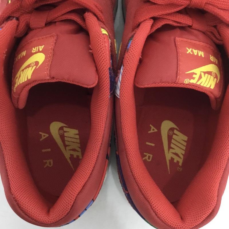 ナイキ NIKE スニーカー スニーカー 528898-602 WMNS AIR MAX 1 PRINT 24.5cm 24.5cm ロゴ、文字 赤 / レッド /  レディース USED 古着 中古 10146322