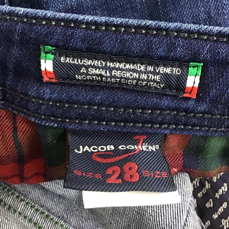 ヤコブコーエン JACOB COHEN パンツ デニム、ジーンズ デニムパンツ スリムパンツ カジュアルパンツ ストレッチパンツ 28インチ ロゴ、文字 インディゴ / インディゴ /  メンズ USED 古着 中古 10149737