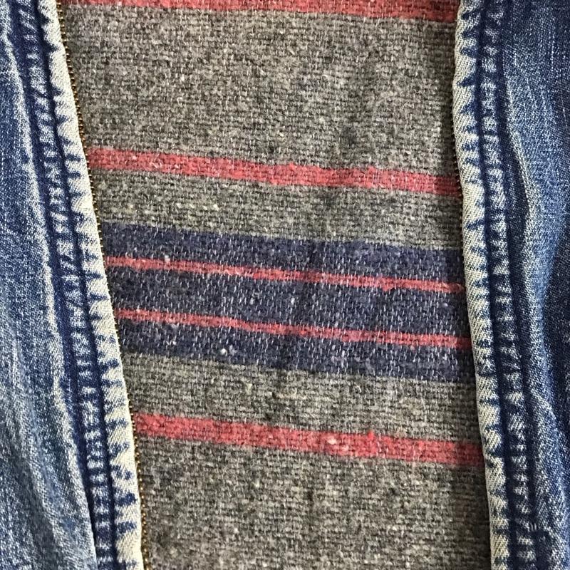 古着 USED ジャケット、上着 ジャケット、ブレザー デニムジャケット 60s 70s ウィップコード デニムワークJKT gripperzipper 42 無地 インディゴ / インディゴ /  メンズ USED 古着 中古 10124763