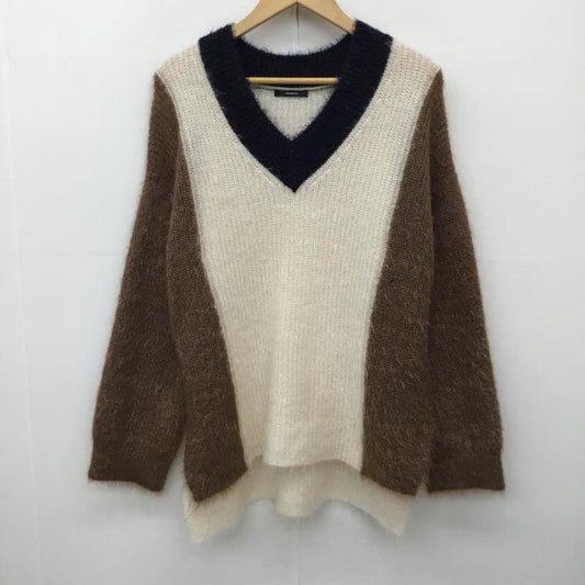 ムルーア MURUA ニット、セーター 長袖 FREE 無地 茶 / ブラウン / X 紺 / ネイビー / X ベージュ / ベージュ /  レディース USED 古着 中古 10138277