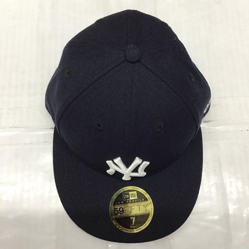 ニューエラ NEW ERA 帽子 キャップ 59FIFTY NY MLB ニューヨーク ヤンキース ロゴ、文字 紺 / ネイビー /  メンズ USED 古着 中古 10120896