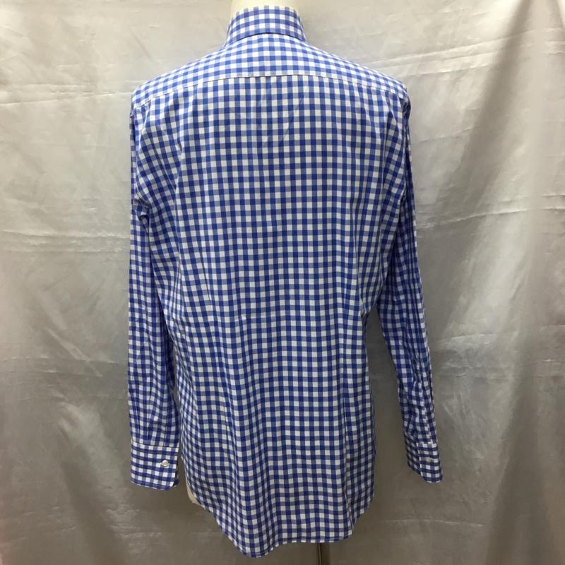 バーニーズ ニューヨーク BARNEYS NEWYORK シャツ、ブラウス 長袖 長袖シャツ カラーシャツ 長袖カットソー チェックシャツ M チェック 白 / ホワイト / X 青 / ブルー /  メンズ USED 古着 中古 10119401