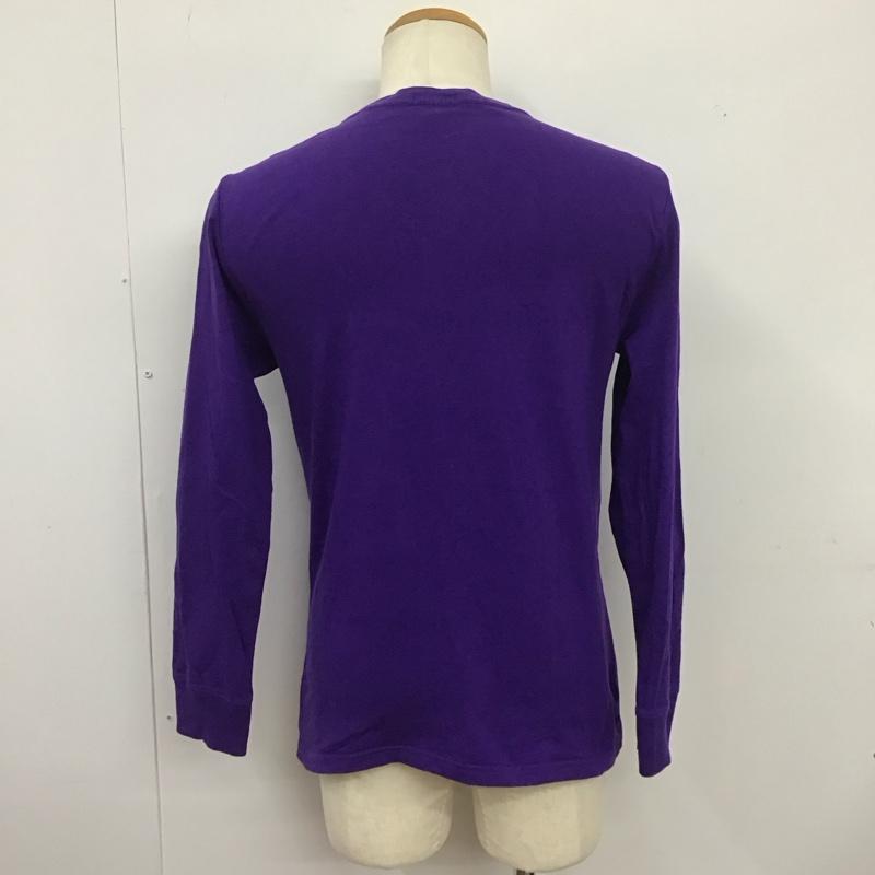 ポロラルフローレン POLO RALPH LAUREN カットソー 長袖 長袖カットソー プリントカットソー クルーネック L ロゴ、文字 紫 / パープル /  メンズ USED 古着 中古 10126220