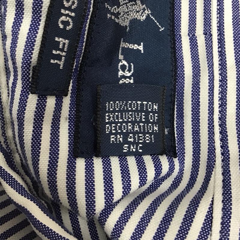 ラルフローレン RALPHLAUREN シャツ、ブラウス 長袖 長袖シャツ カラーシャツ ポケットシャツ 長袖カットソー ストライプシャツ ストライプ 白 / ホワイト / X 青 / ブルー /  メンズ USED 古着 中古 10118544