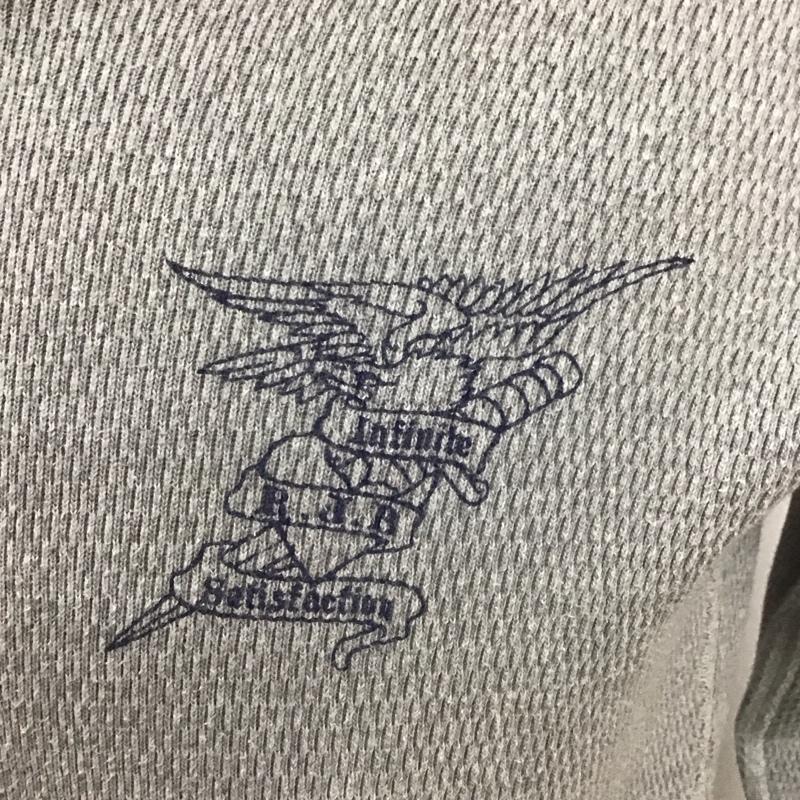 アールジェイビー R.J.B カットソー 長袖 長袖カットソー Vネックカットソー サーマル 40 プリント 灰 / グレー /  メンズ USED 古着 中古 10126045