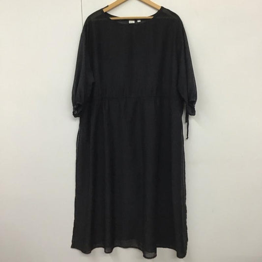 ニコアンド niko and... ワンピース ロングスカート L 無地 黒 / ブラック /  レディース USED 古着 中古 10130563
