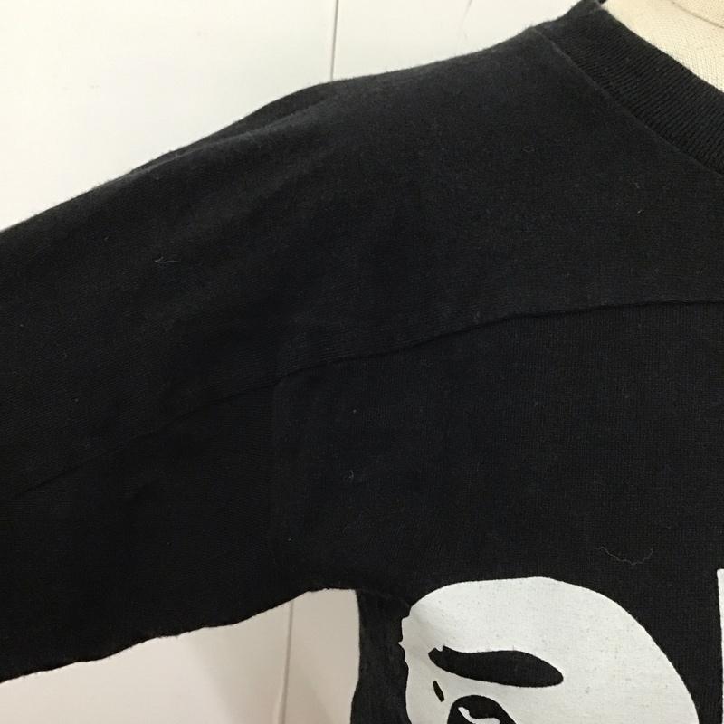アベイシングエイプ A BATHING APE Tシャツ 半袖 クルーネック XS ロゴ、文字 黒 / ブラック /  メンズ USED 古着 中古 10113030