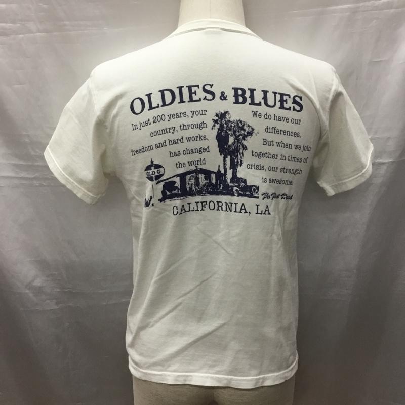 フラットヘッド The Flat Head Tシャツ 半袖 半袖カットソー プリントTシャツ クルーネックカットソー 38 ロゴ、文字 白 / ホワイト /  メンズ USED 古着 中古 10116719